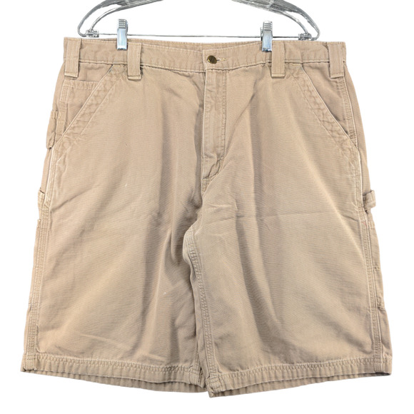 Carhartt Mens Carpenter Shorts Tan Size 40 Cotton Pockets Outdoor - Picture 1 of 15